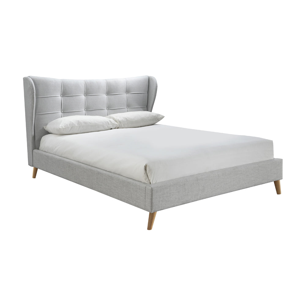 Product photograph of Olivia S Hudson Fabric Bed In Dove Grey Double from Olivia's.