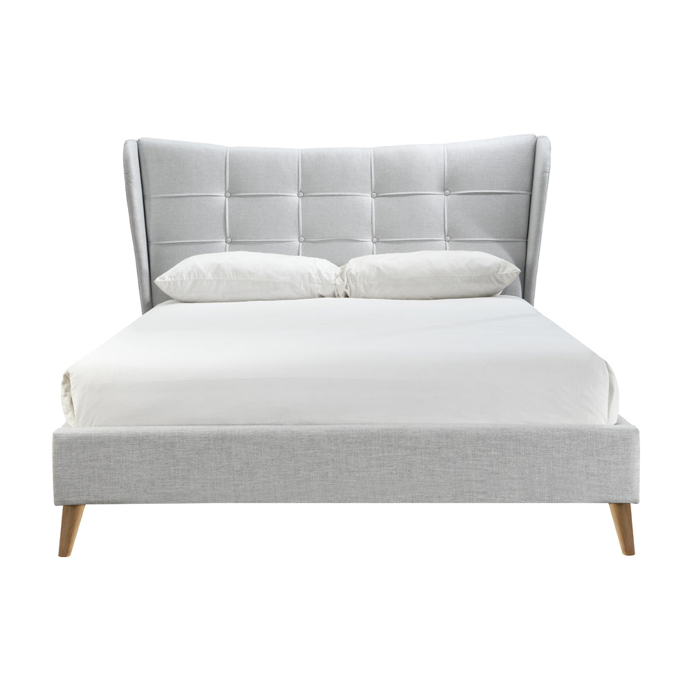 Product photograph of Olivia S Hudson Fabric Bed In Dove Grey Double from Olivia's.