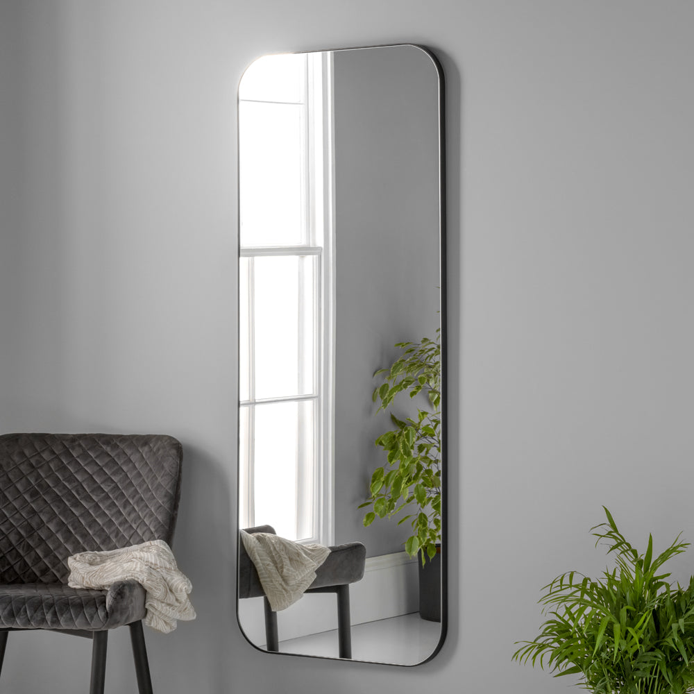 Product photograph of Olivia S Haiti Full Length Wall Mirror In Black from Olivia's