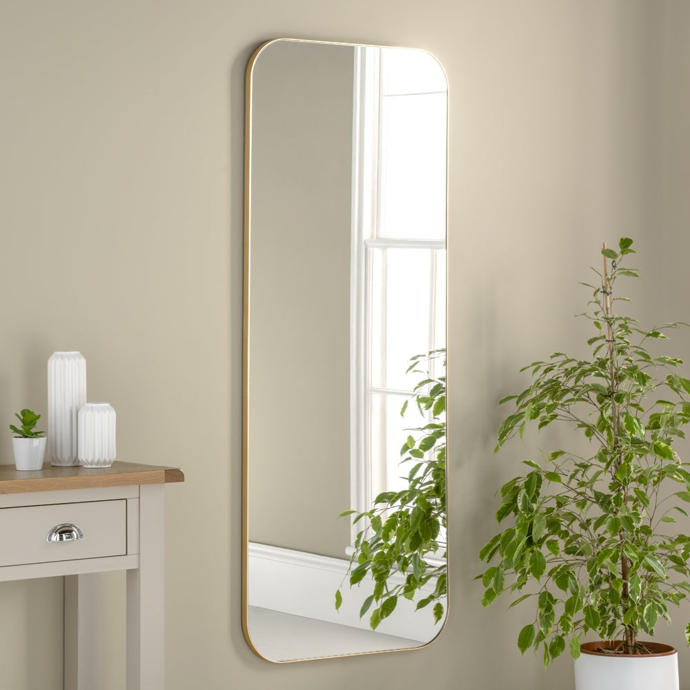 Product photograph of Olivia S Haiti Full Length Wall Mirror In Gold from Olivia's