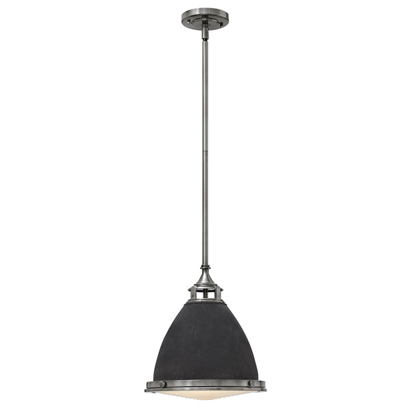 Elstead Amelia 1 Light Pendant Aged Zinc