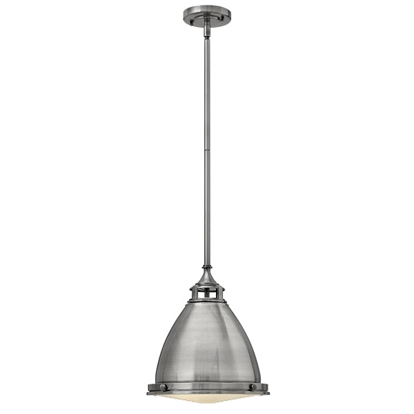 Product photograph of Elstead Amelia 1 Light Pendant Polished Antique Nickel from Olivia's