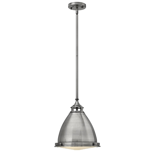 Elstead Amelia 1 Light Pendant Polished Antique Nickel