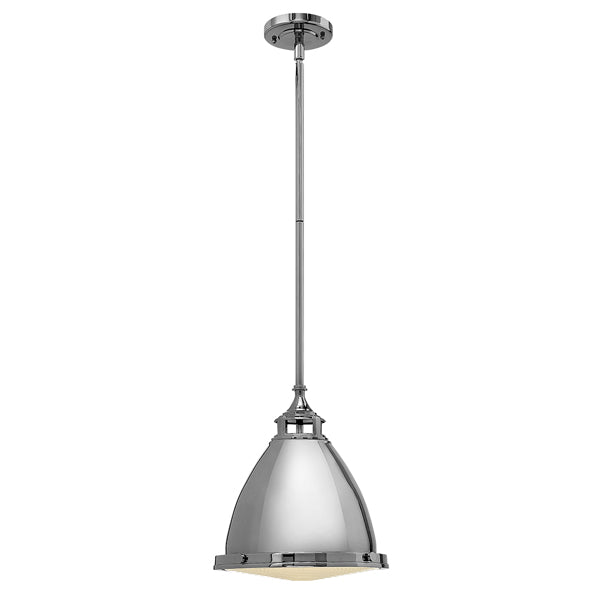 Product photograph of Elstead Amelia 1 Light Pendant Polished Nickel from Olivia's