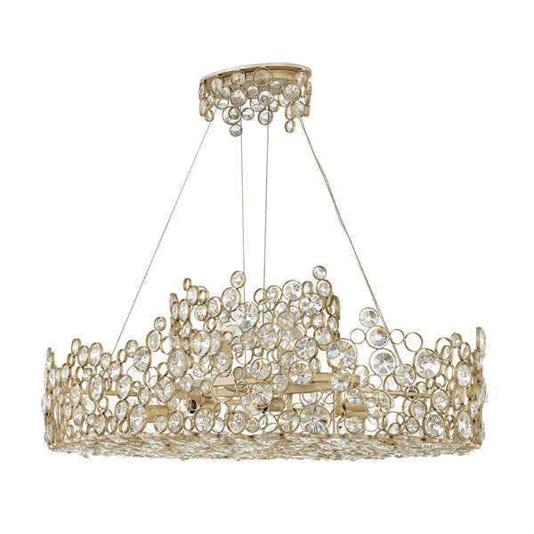 Elstead Anya Linear Chandelier Silver Leaf