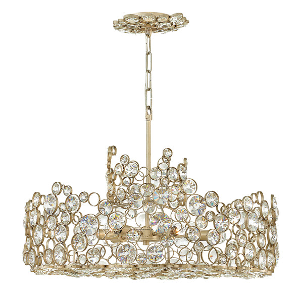 Product photograph of Elstead Anya 6 Light Chandelier Silver Leaf from Olivia's