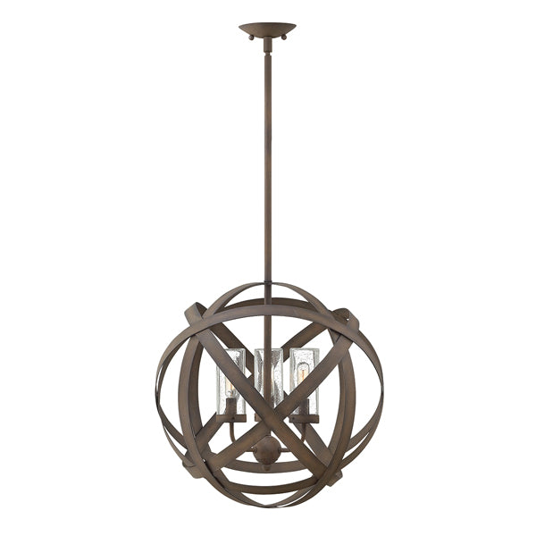 Product photograph of Elstead Carson 3 Light Chandelier Vintage Iron from Olivia's