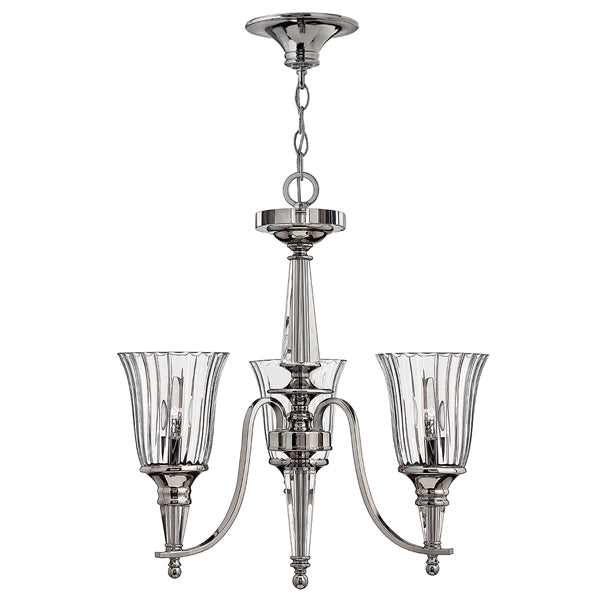 Product photograph of Elstead Chandon 3 Light Chandelier Sterling from Olivia's