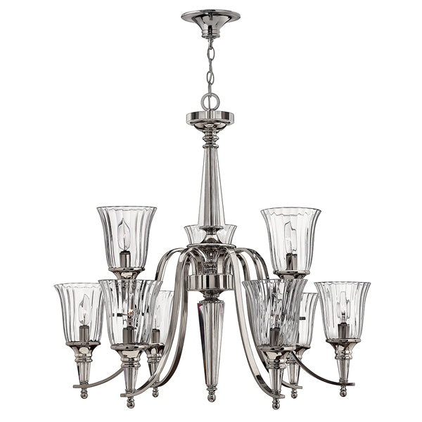 Product photograph of Elstead Chandon 9 Light Chandelier Sterling from Olivia's