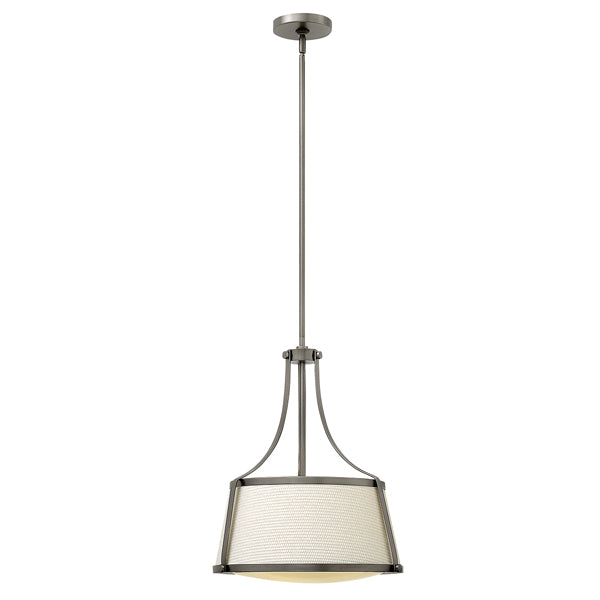 Product photograph of Elstead Hinkley Charlotte 3 Light Pendant Antique Nickel from Olivia's