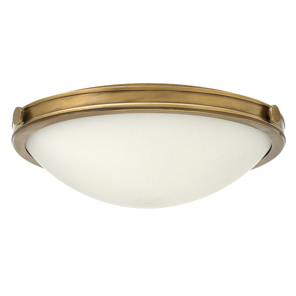 Product photograph of Elstead Collier 3 Light Flush Mount Light Heritage Brass from Olivia's