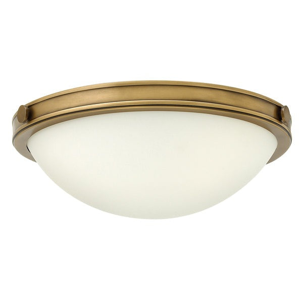 Product photograph of Elstead Collier 2 Light Flush Mount Light Heritage Brass from Olivia's