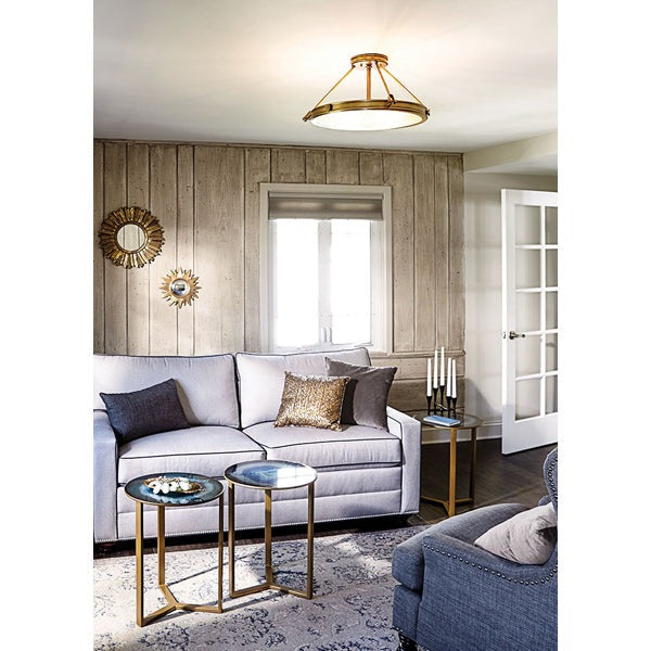 Product photograph of Elstead Collier 4 Light Ceiling Light Heritage Brass from Olivia's.