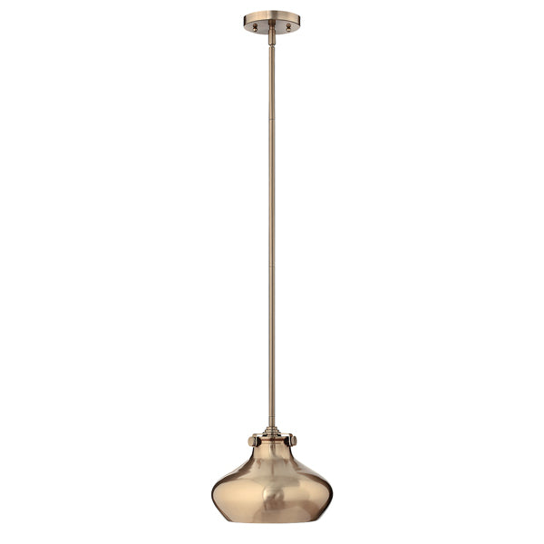 Product photograph of Elstead Hinkley Congress 1 Light Pendant Brushed Caramel from Olivia's