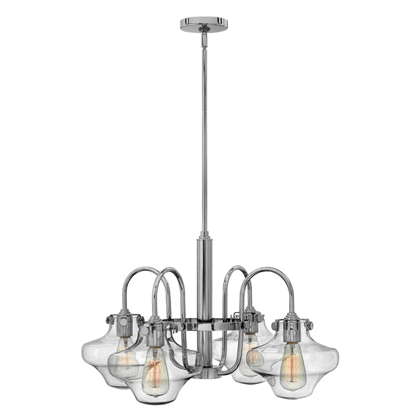 Product photograph of Elstead Congress 4 Light Chandelier Chrome from Olivia's