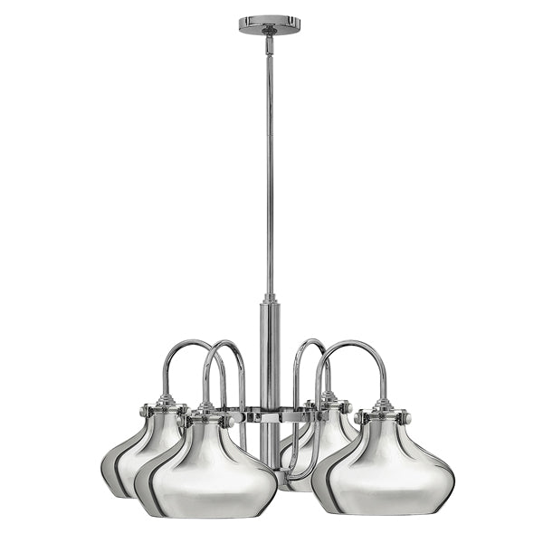 Product photograph of Elstead Hinkley Congress 4 Light Chandelier Chrome from Olivia's