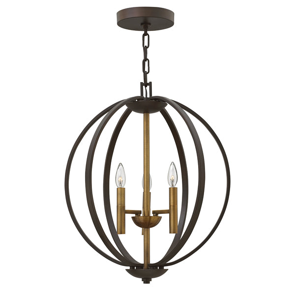 Elstead Euclid 3 Light Pendant Spanish Bronze