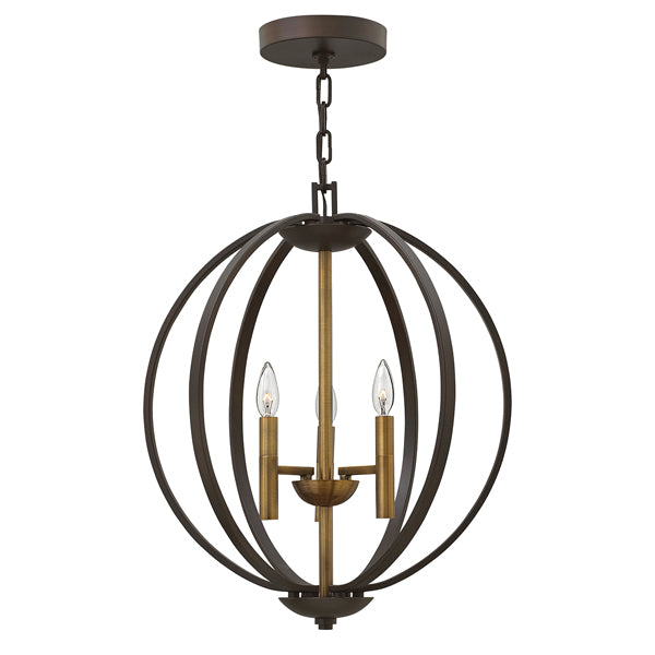 Product photograph of Elstead Euclid 3 Light Pendant Spanish Bronze from Olivia's