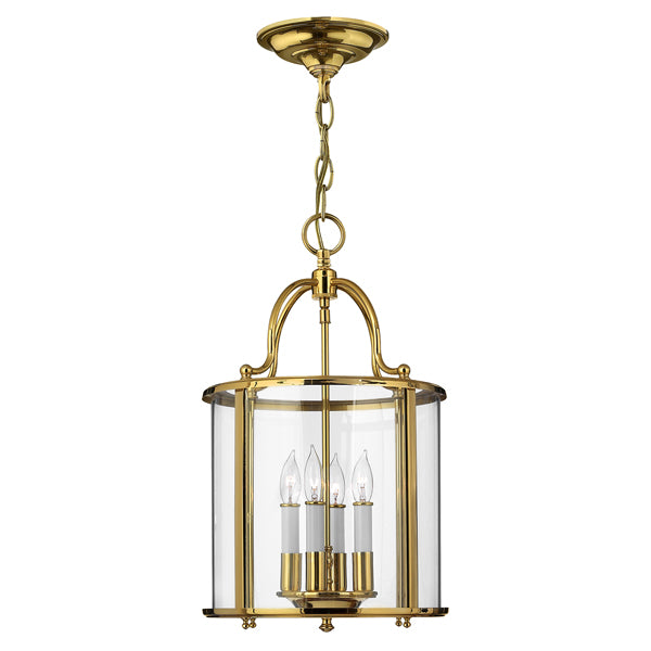 Product photograph of Elstead Gentry 4 Light Pendant Polished Brass from Olivia's