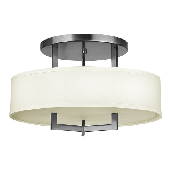 Product photograph of Elstead Hampton 3 Light Ceiling Light Antique Nickel from Olivia's