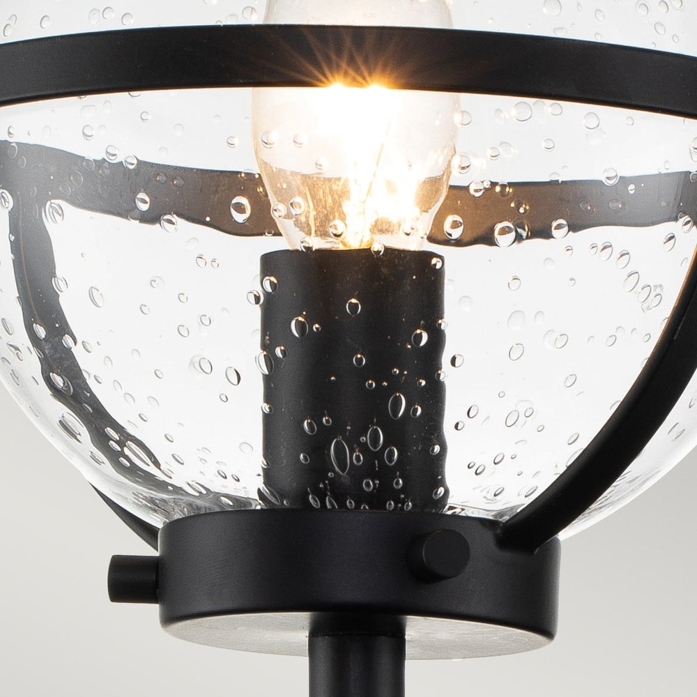 Product photograph of Hinkley Hollis 1 Light Wall Light In Black Clear Glass from Olivia's.