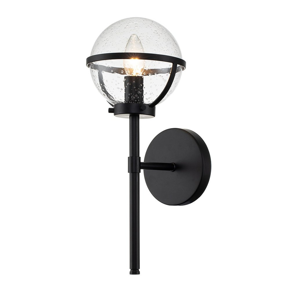 Product photograph of Hinkley Hollis 1 Light Wall Light In Black Clear Glass from Olivia's