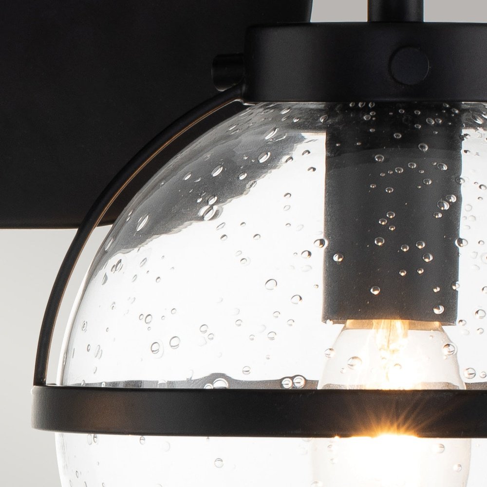 Product photograph of Hinkley Hollis 2 Light Wall Light In Black Clear Glass from Olivia's.