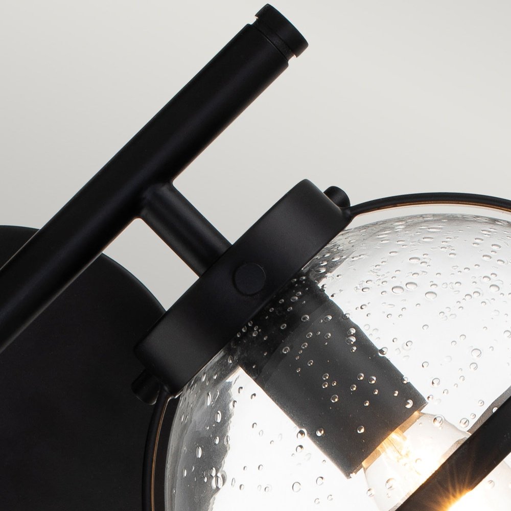 Product photograph of Hinkley Hollis 2 Light Wall Light In Black Clear Glass from Olivia's.