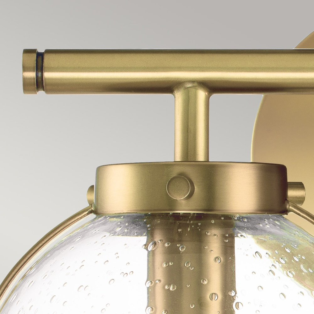 Product photograph of Hinkley Hollis 2 Light Wall Light In Brass Opal Glass from Olivia's.