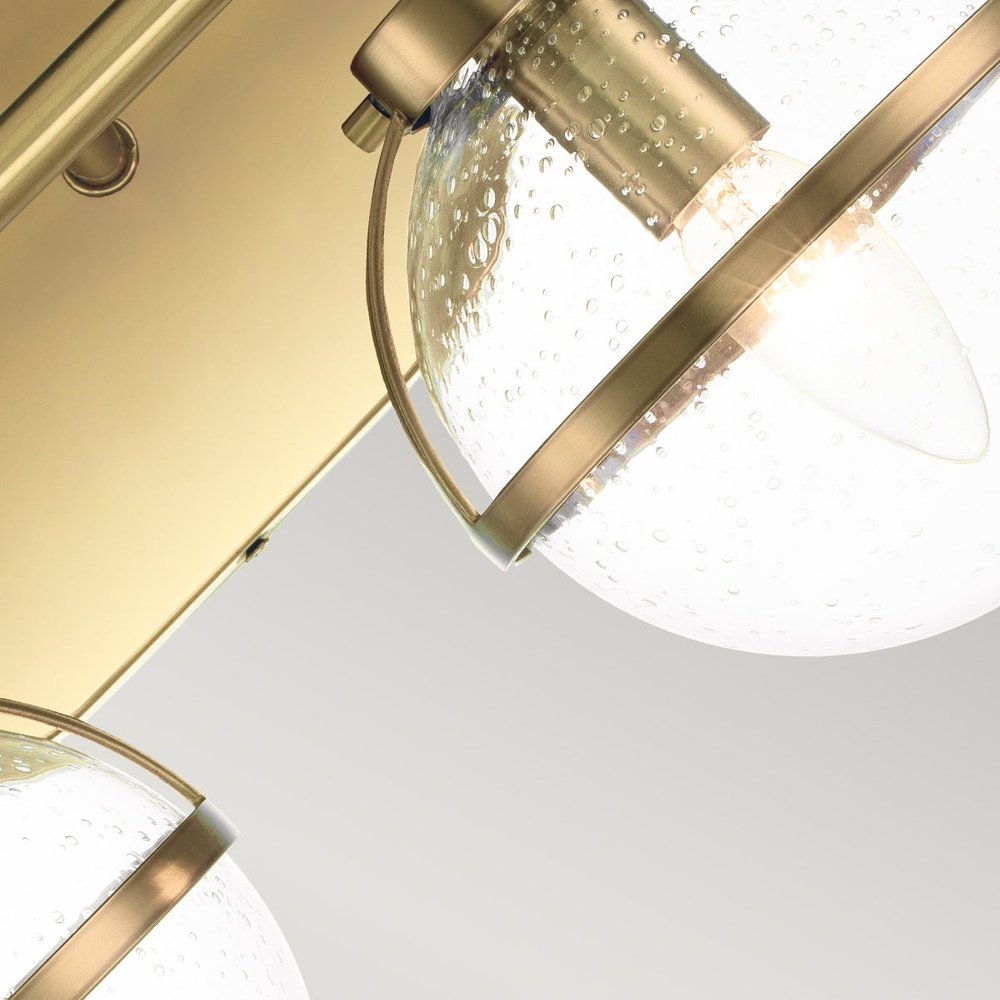 Product photograph of Hinkley Hollis 2 Light Wall Light In Brass Opal Glass from Olivia's.