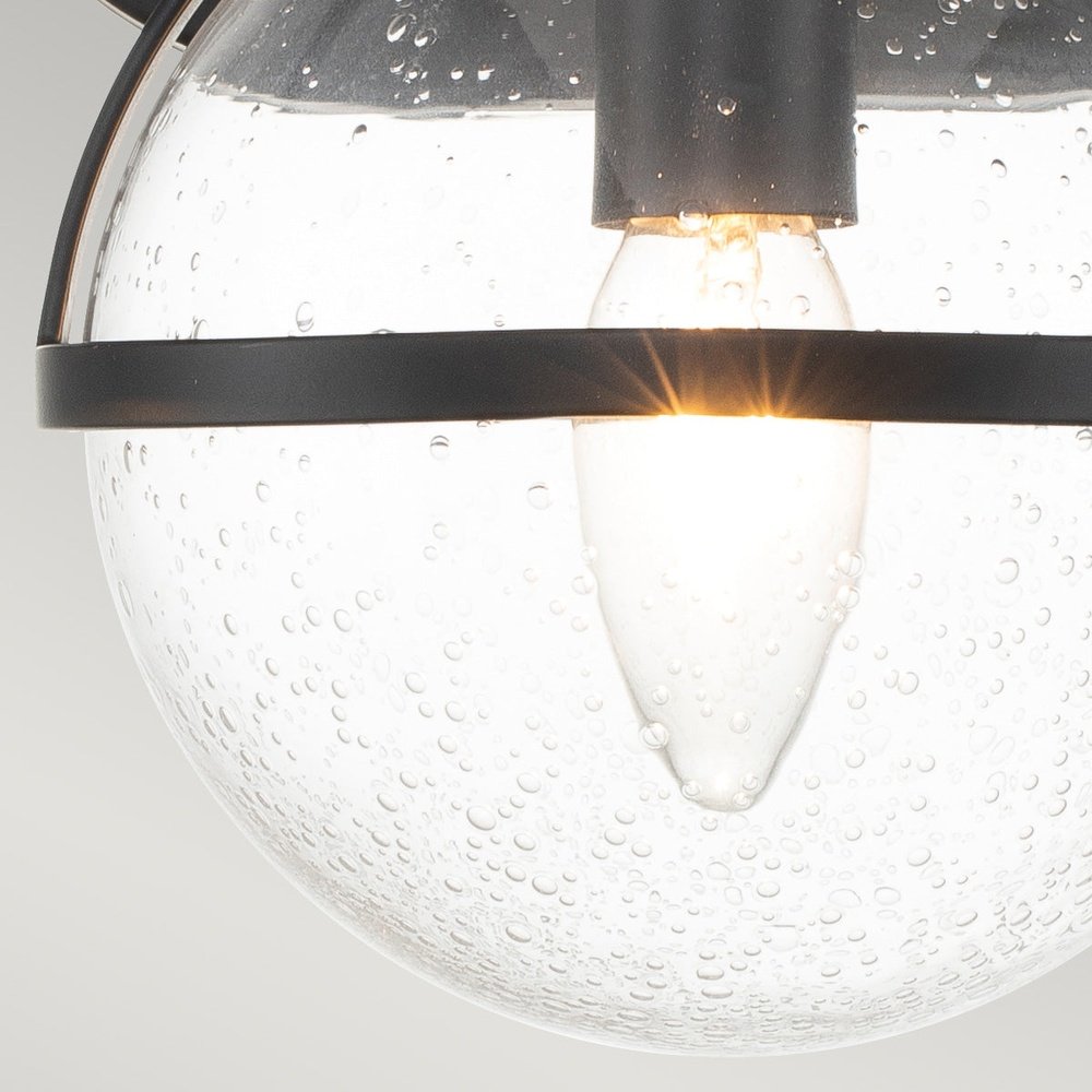 Product photograph of Hinkley Hollis 3 Light Wall Light In Black Clear Glass from Olivia's.