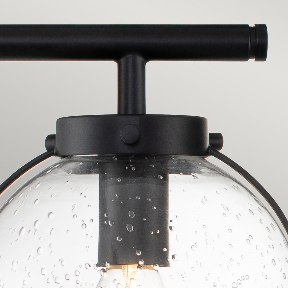 Product photograph of Hinkley Hollis 3 Light Wall Light In Black Clear Glass from Olivia's.