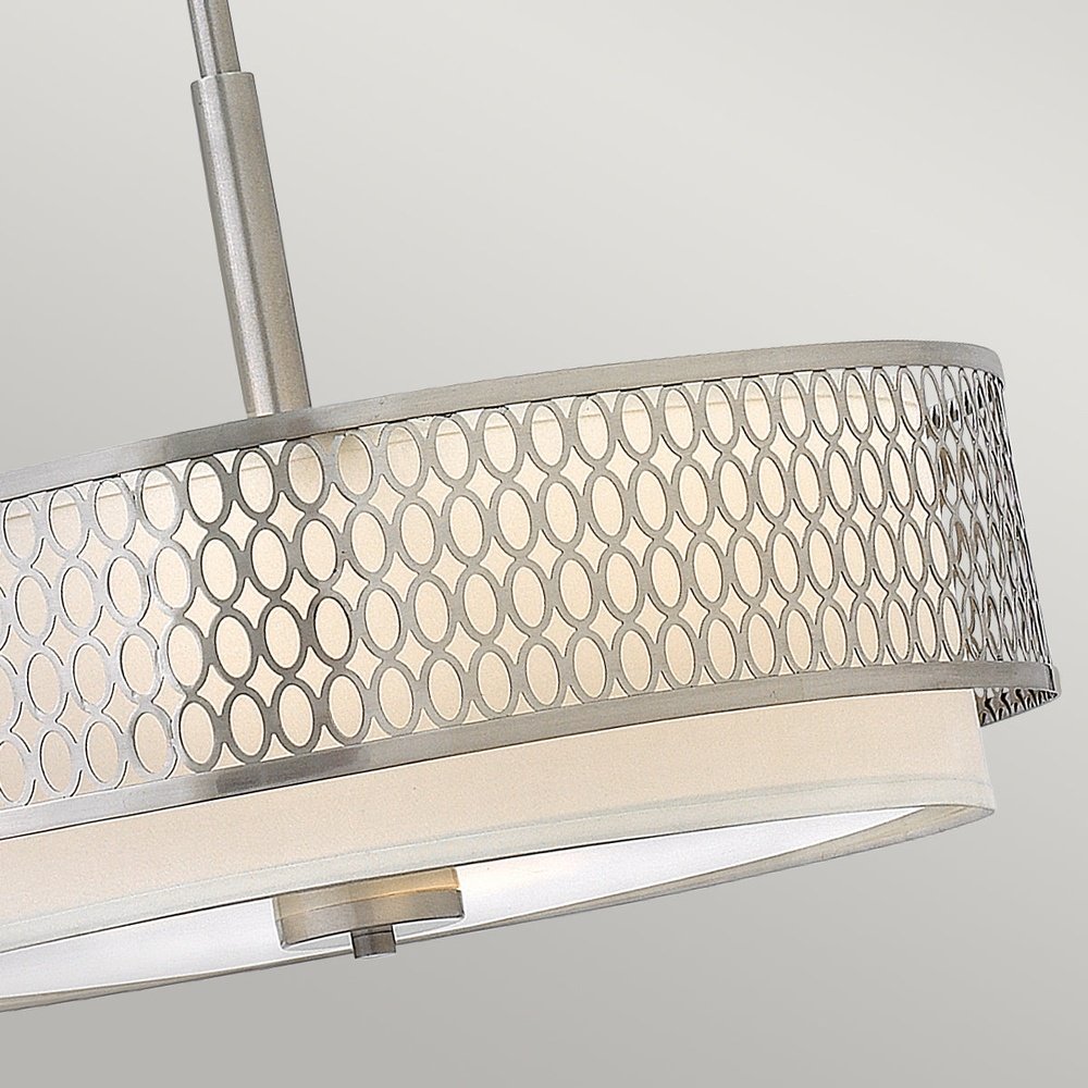 Product photograph of Hinkley Jules 3 Light Pendant Semi-flush Light In Brushed Nickel from Olivia's.