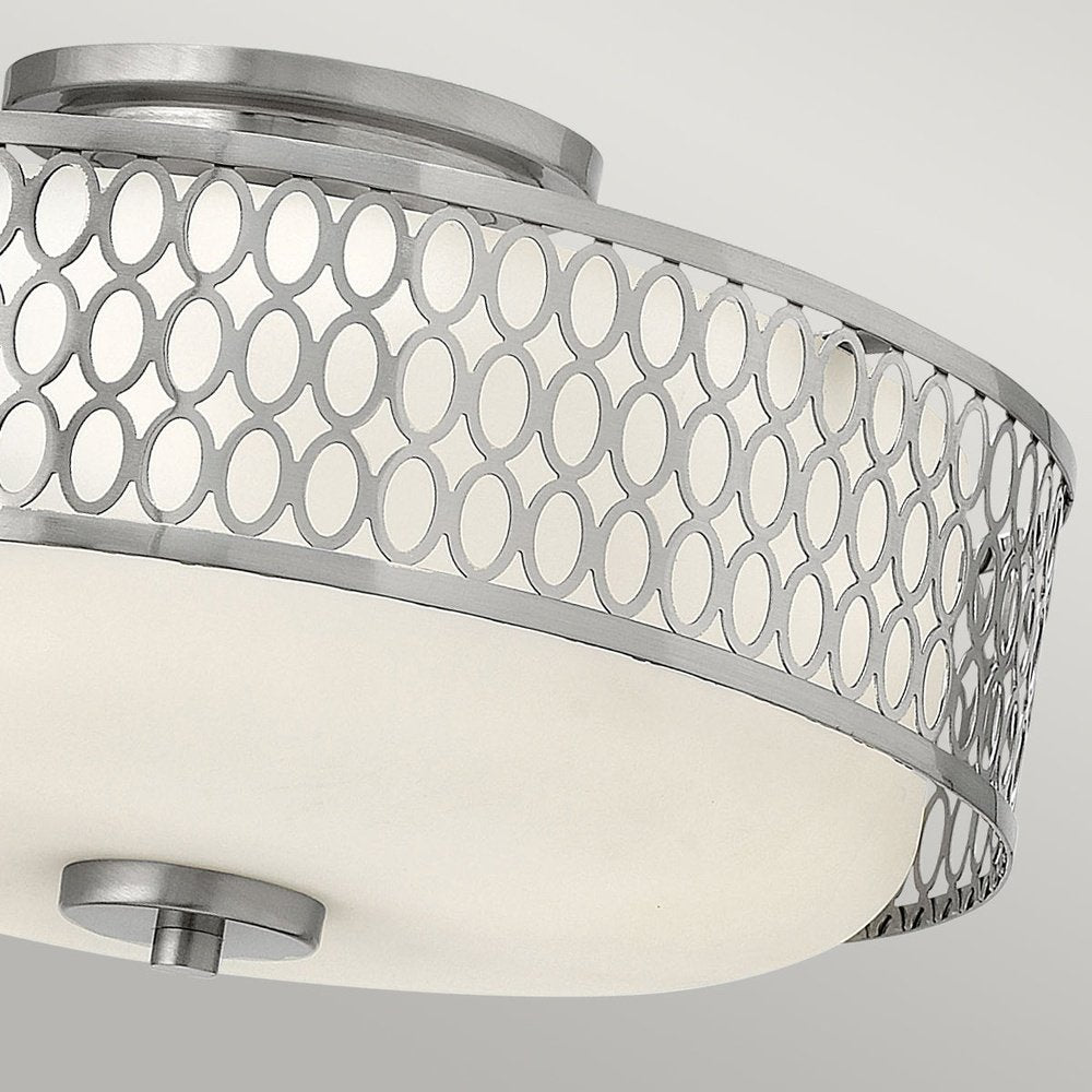 Product photograph of Hinkley Jules 3 Light Flush Mount Light In Brushed Nickel from Olivia's.