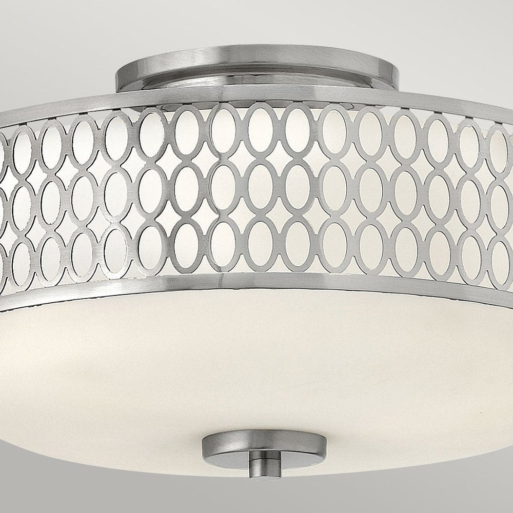 Product photograph of Hinkley Jules 3 Light Flush Mount Light In Brushed Nickel from Olivia's.