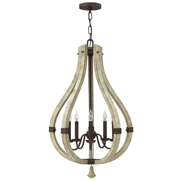 Product photograph of Elstead Middlefield 5 Light Chandelier Iron Rust from Olivia's