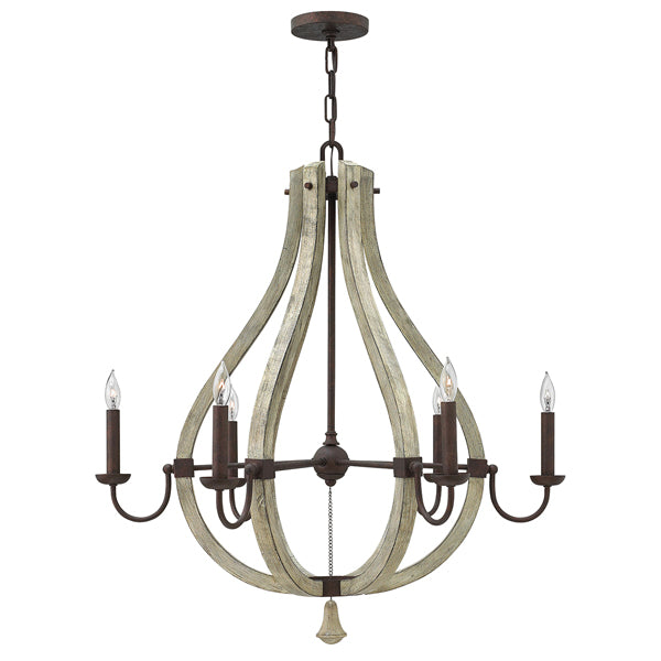 Elstead Middlefield 6 Light Chandelier Iron Rust