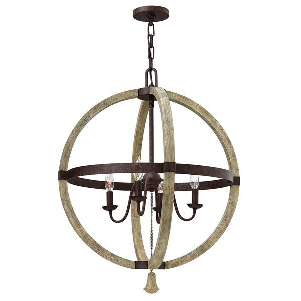 Elstead Middlefield 4 Light Chandelier Iron Rust