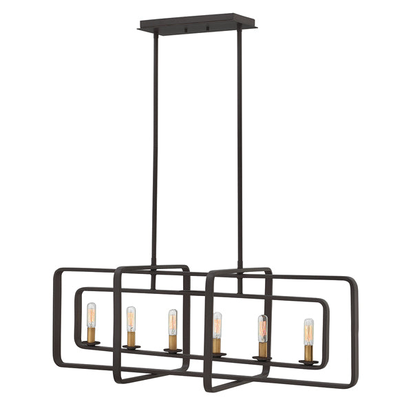 Product photograph of Elstead Quentin 6 Light Chandelier Buckeye Bronze from Olivia's