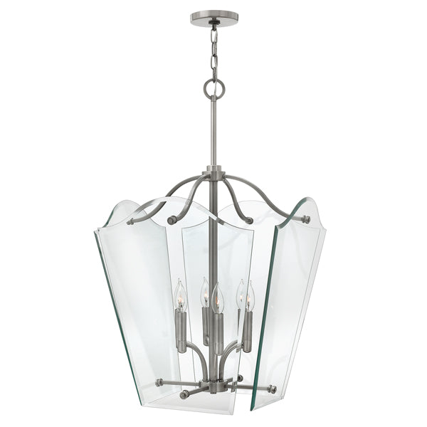 Product photograph of Elstead Wingate 6 Light Pendant Polished Antique Nickel from Olivia's