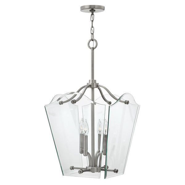 Product photograph of Elstead Wingate 4 Light Pendant Polished Antique Nickel Small from Olivia's