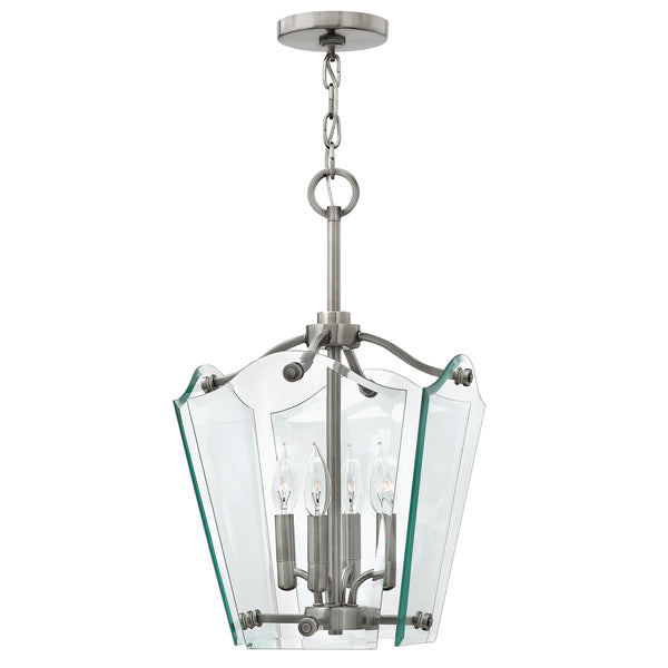 Product photograph of Elstead Wingate 4 Light Pendant Polished Antique Nickel Small from Olivia's.