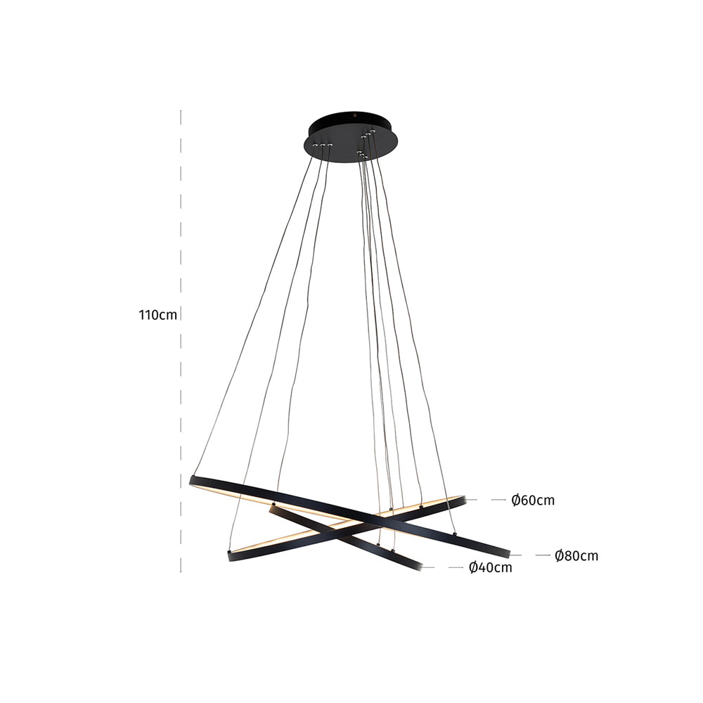 Product photograph of Richmond Amira Hanging Lamp In Black from Olivia's.
