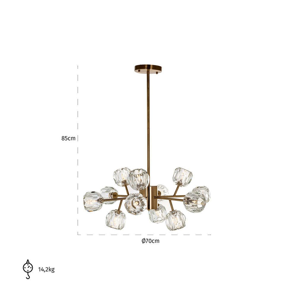 Product photograph of Richmond Quinty Hanging Lamp In Gold from Olivia's.