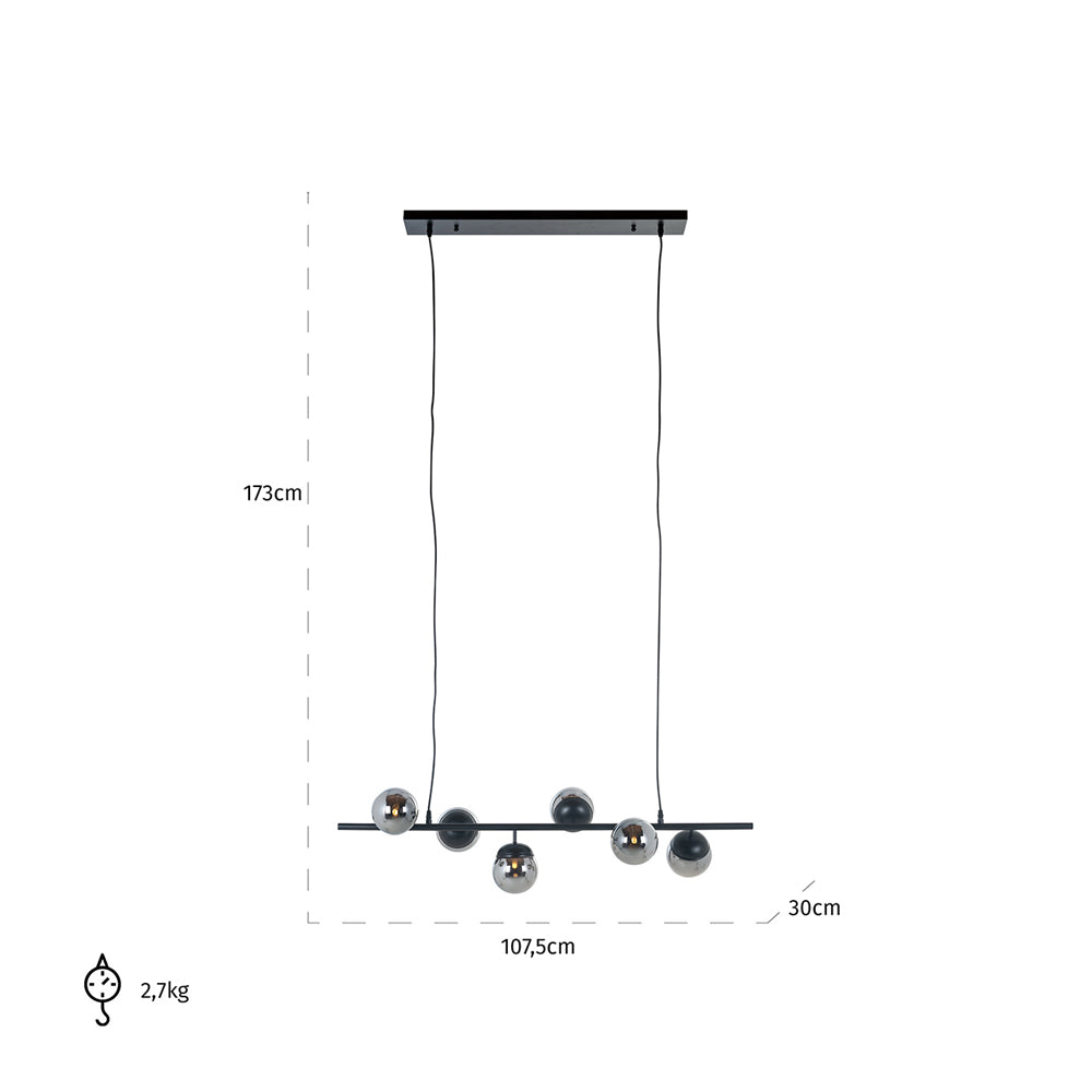 Product photograph of Richmond Bente Hanging Lamp In Smoked from Olivia's.