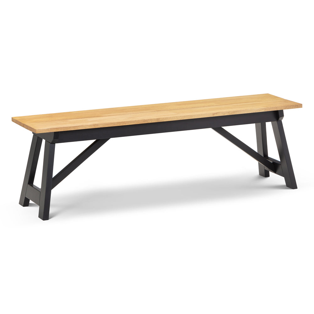 Olivias Hoxton Dining Bench In Black Oak