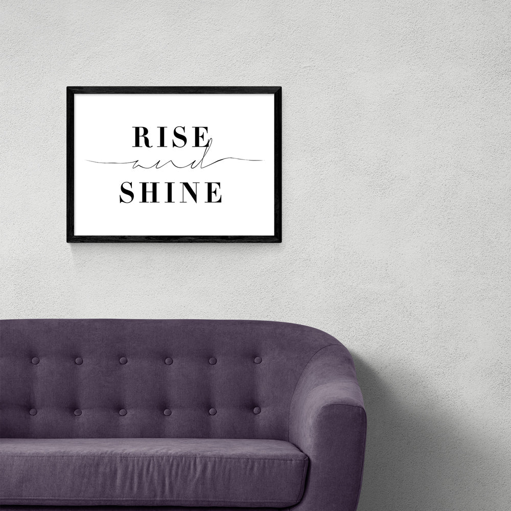 Product photograph of Rise And Shine By Honeymoon Hotel - A3 Black Framed Art Print from Olivia's