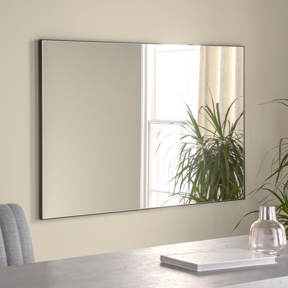Product photograph of Olivia S Hesse Wall Mirror In Black from Olivia's.