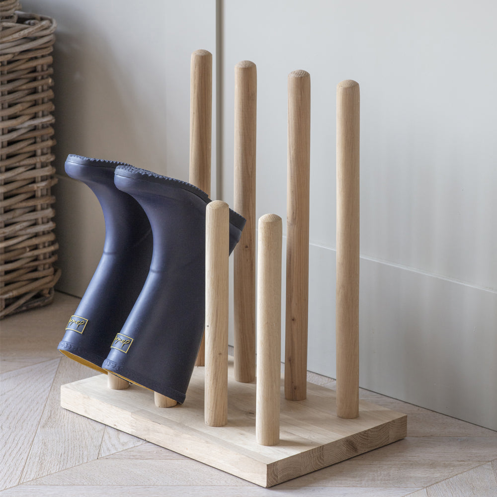 Product photograph of Garden Trading Hambledon Welly Stand In Oak from Olivia's