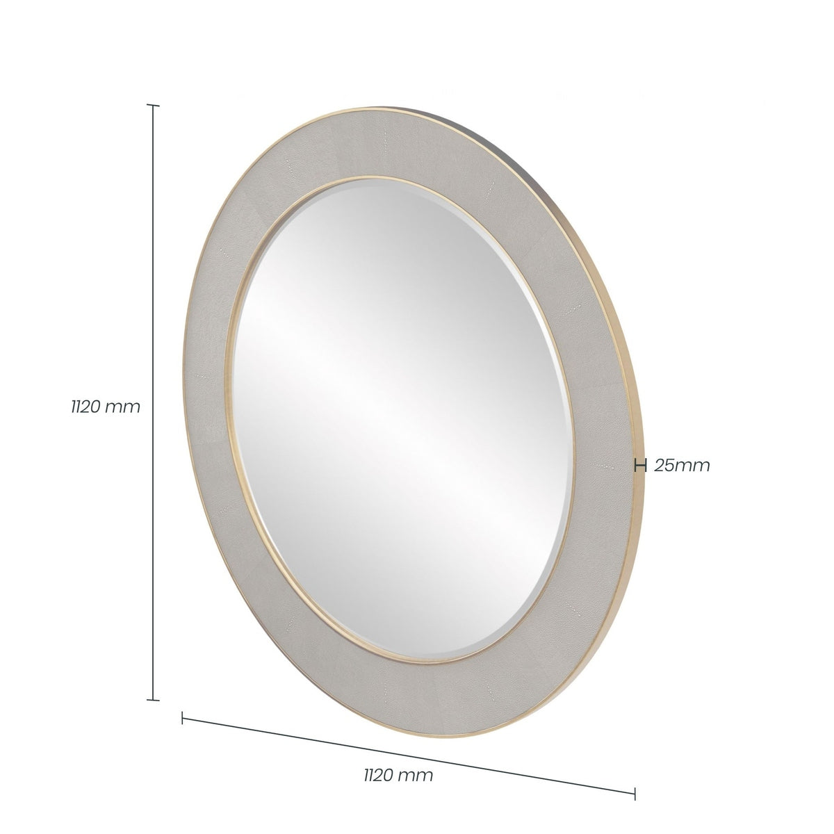 Product photograph of Olivia S Hampton Grey Round Wall Mirror from Olivia's.